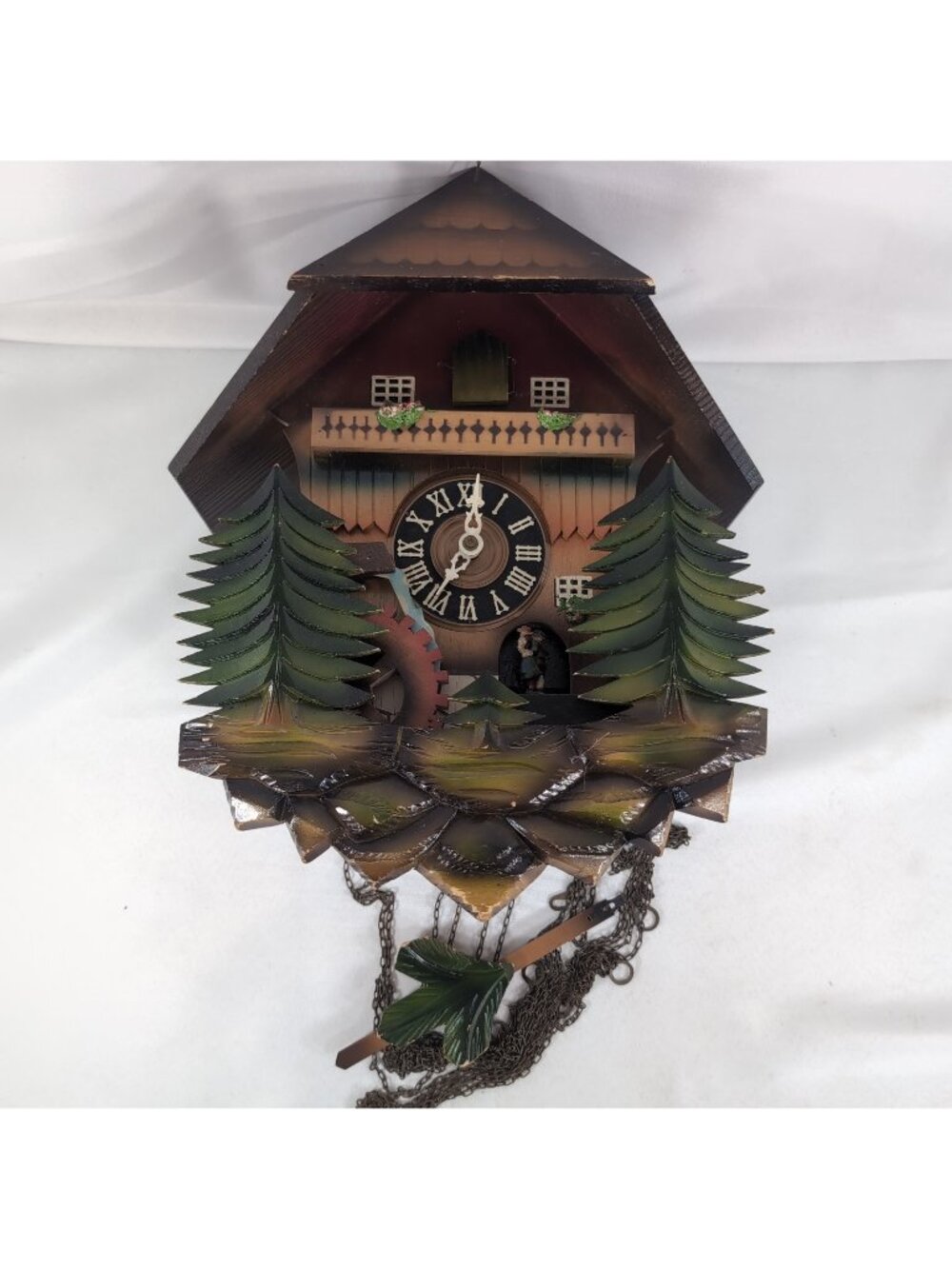 Cuckoo Clock PARTS REPAIR Water Wheel Mill Germany Vintage Wood Dancers Retro